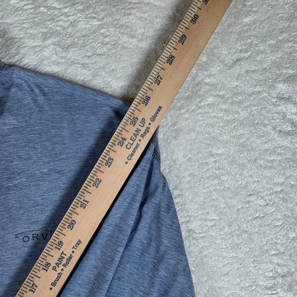 Orvis Trout Bum Mens XL Blue L/S 1/4 zip Pullover Lightweight Heathered RN70534 - Picture 8 of 9